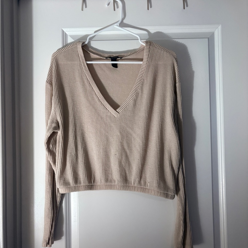 Cream ribbed sweater